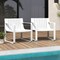 Costway Patio Chairs Set of 2/4 Weather-resistant Plastic Outdoor Armchairs White